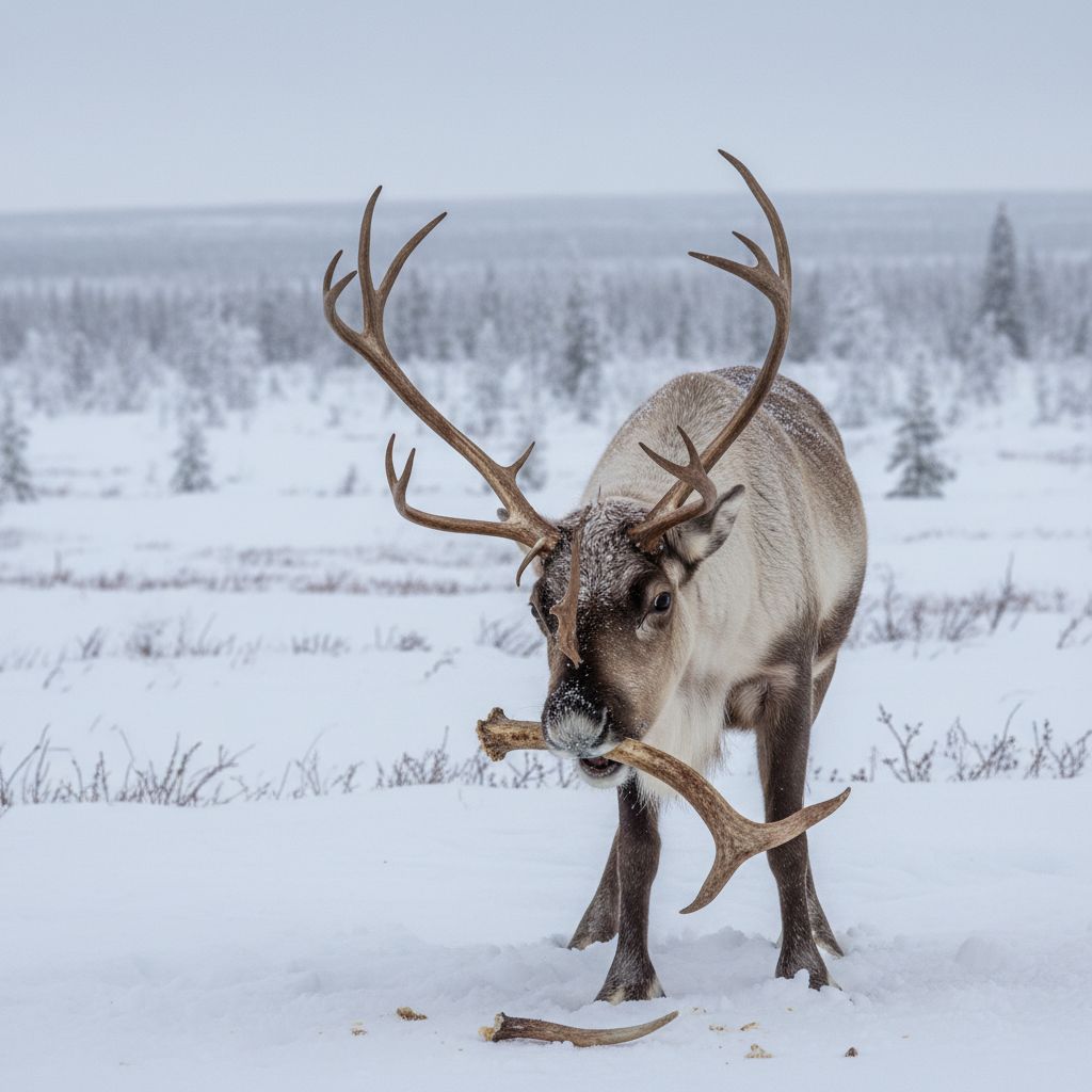 Las hembras de caribú se comen sus propias astas, posiblemente para sobrevivir al parto.
