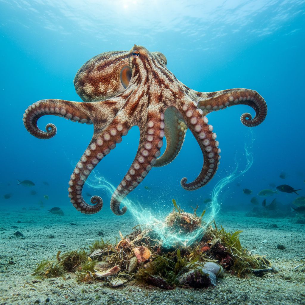 Los pulpos detectan señales microbianas invisibles para evitar el alimento en descomposición.