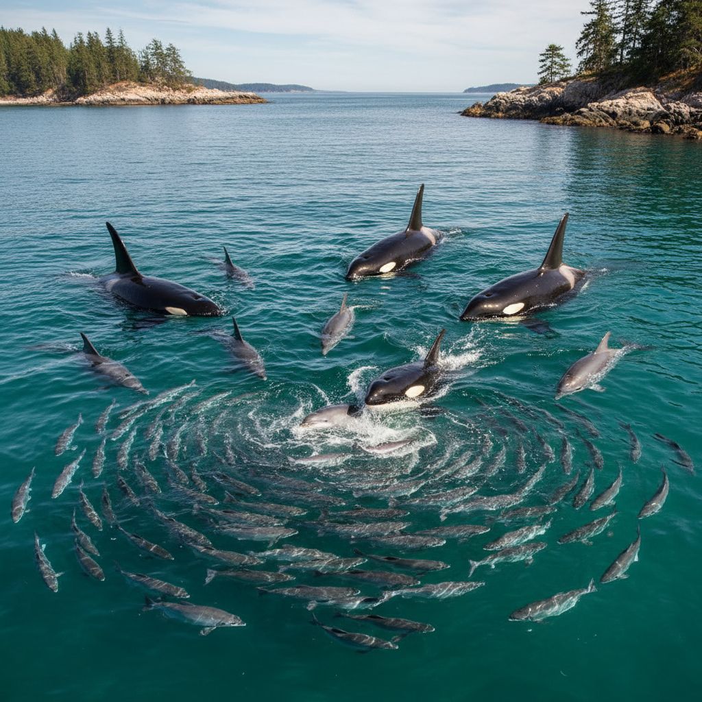 En una Primicia, Observa Cómo las Orcas se Unen a los Delfines para Aumentar su Éxito en la Caza del Salmón.