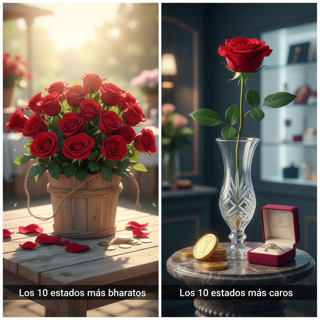 Los 10 estados más baratos y los 10 más caros para comprar rosas este San Valentín.