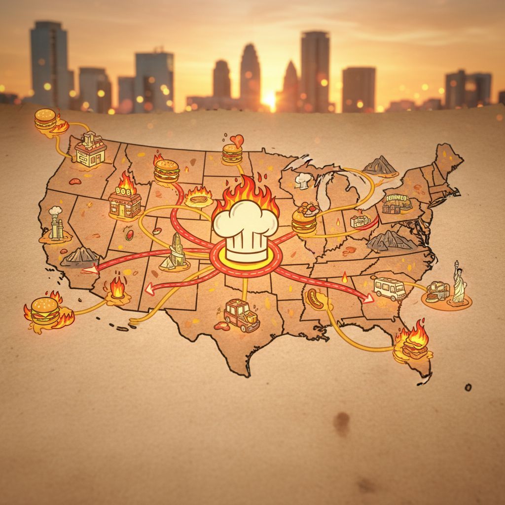 Flavortown por todo Estados Unidos: un mapa interactivo del imperio de restaurantes de Guy Fieri.