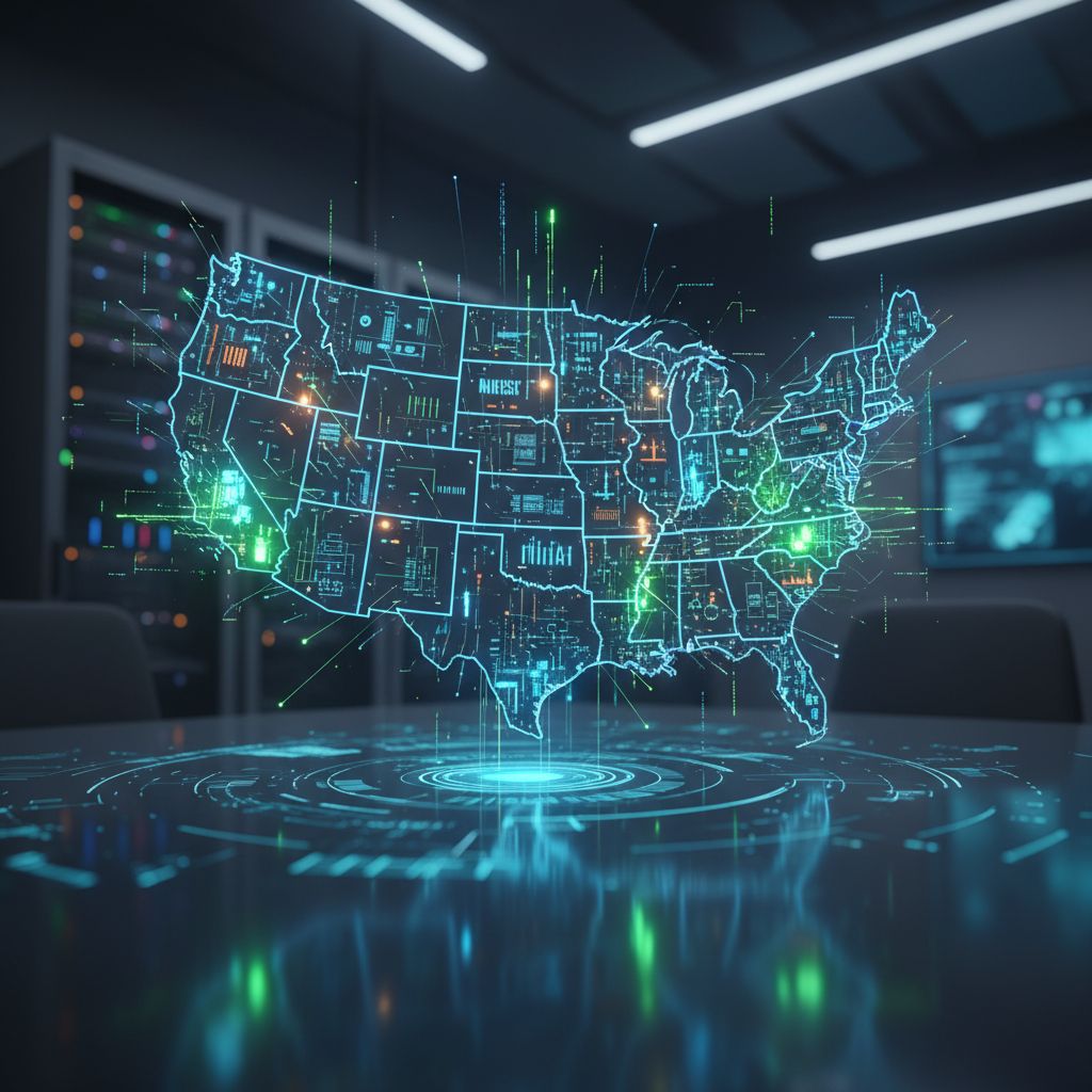 Un mapa muestra los estados de EE. UU. donde el uso de la IA está en pleno auge.